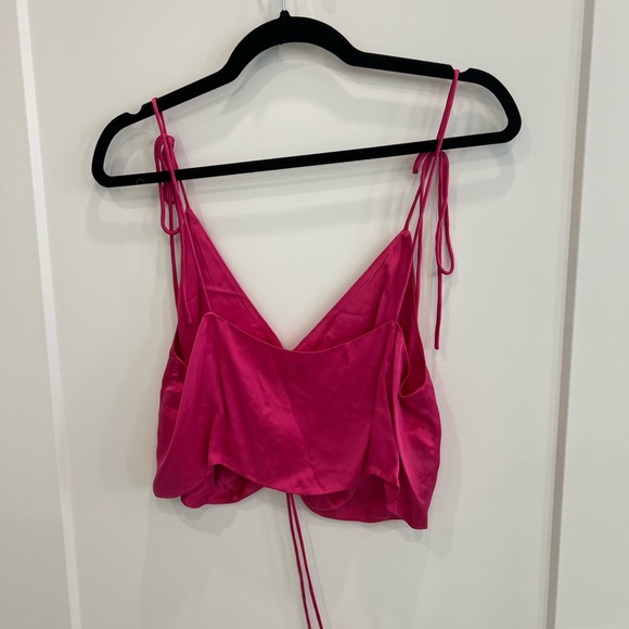 Wilfred fuchsia tie shoulder satin top - Picture 3 of 3